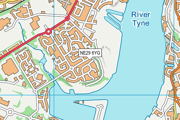 NE29 6YG map - OS VectorMap District (Ordnance Survey)