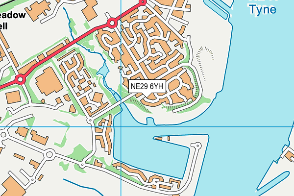 NE29 6YH map - OS VectorMap District (Ordnance Survey)