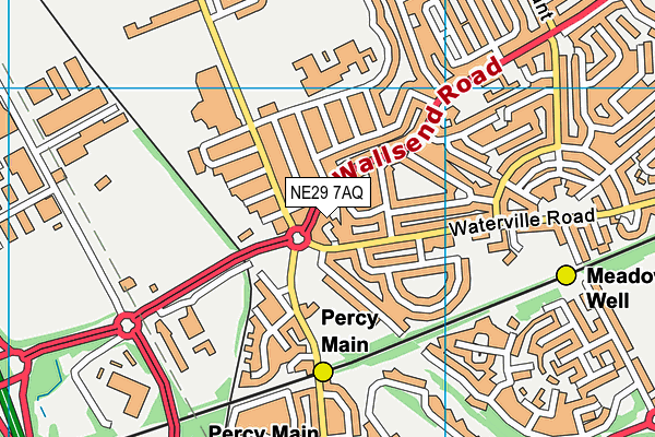 NE29 7AQ map - OS VectorMap District (Ordnance Survey)
