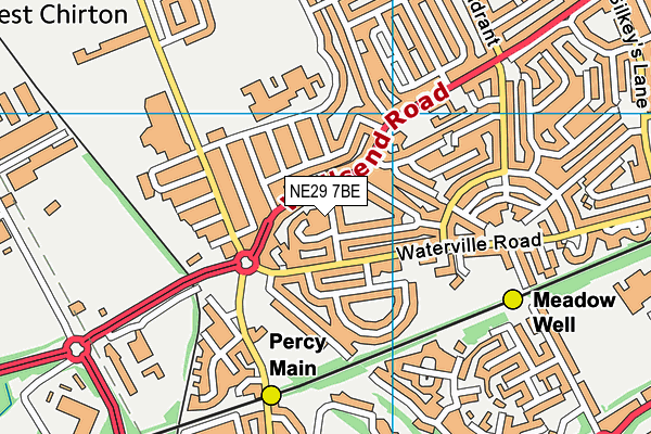 Meadow Well Primary (Closed) map (NE29 7BE) - OS VectorMap District (Ordnance Survey)