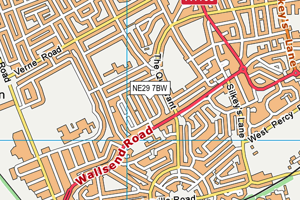 NE29 7BW map - OS VectorMap District (Ordnance Survey)
