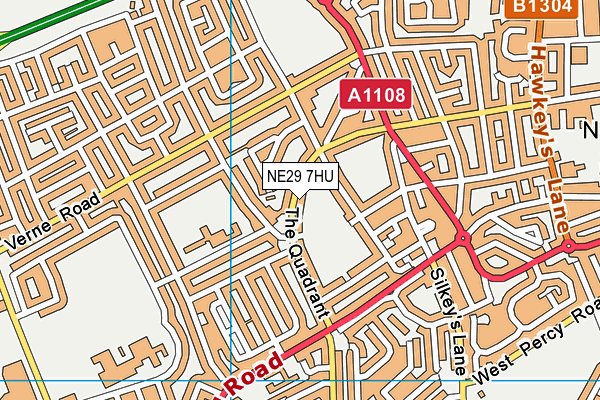 NE29 7HU map - OS VectorMap District (Ordnance Survey)