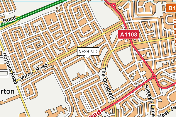 NE29 7JD map - OS VectorMap District (Ordnance Survey)