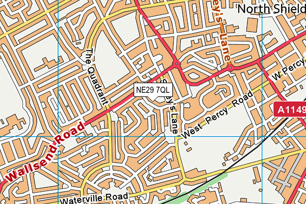 NE29 7QL map - OS VectorMap District (Ordnance Survey)