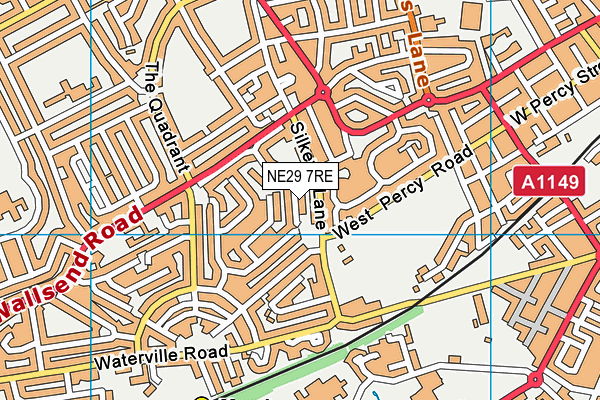 NE29 7RE map - OS VectorMap District (Ordnance Survey)