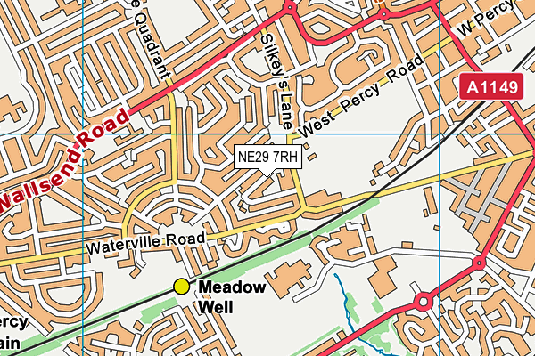 NE29 7RH map - OS VectorMap District (Ordnance Survey)