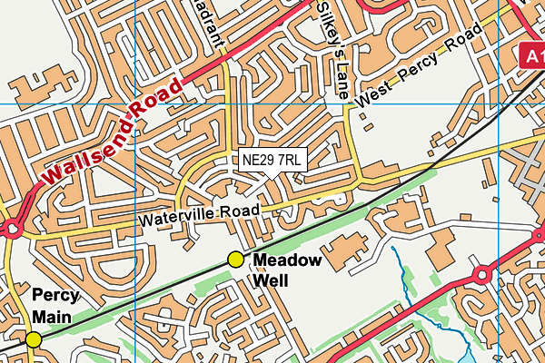 NE29 7RL map - OS VectorMap District (Ordnance Survey)