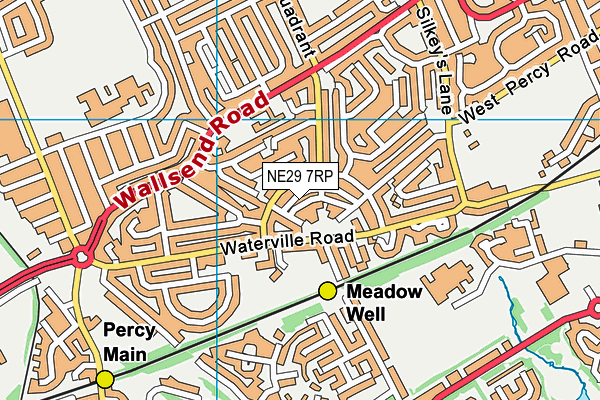 NE29 7RP map - OS VectorMap District (Ordnance Survey)