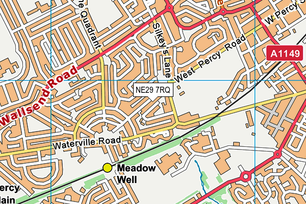NE29 7RQ map - OS VectorMap District (Ordnance Survey)