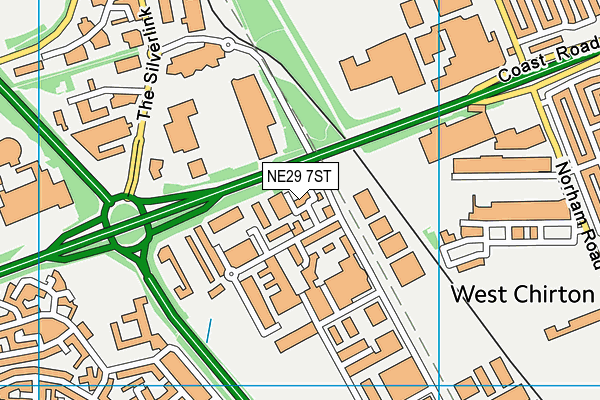NE29 7ST map - OS VectorMap District (Ordnance Survey)