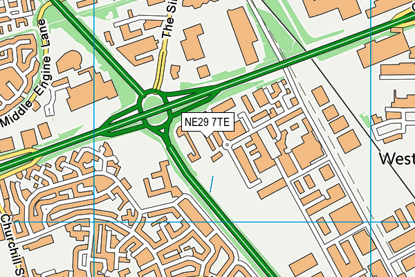 NE29 7TE map - OS VectorMap District (Ordnance Survey)