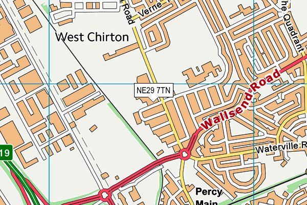 NE29 7TN map - OS VectorMap District (Ordnance Survey)