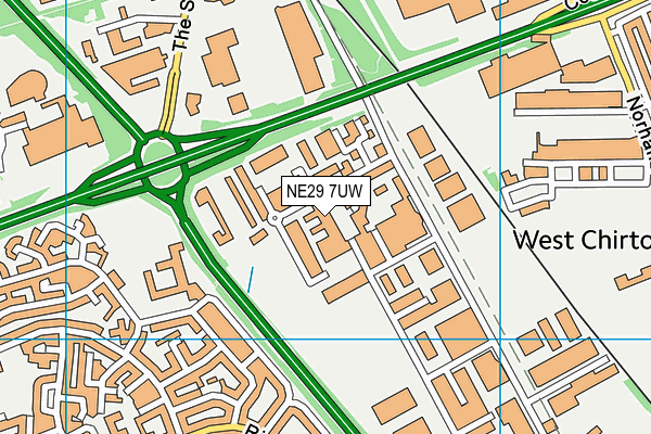 NE29 7UW map - OS VectorMap District (Ordnance Survey)