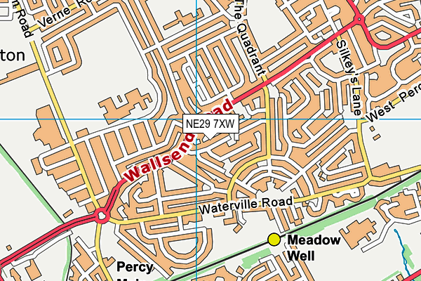 NE29 7XW map - OS VectorMap District (Ordnance Survey)