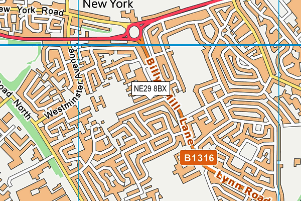NE29 8BX map - OS VectorMap District (Ordnance Survey)