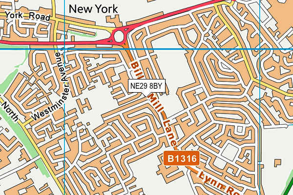 NE29 8BY map - OS VectorMap District (Ordnance Survey)