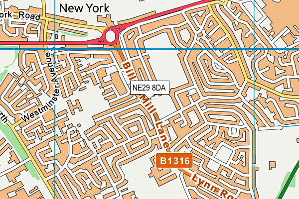 NE29 8DA map - OS VectorMap District (Ordnance Survey)