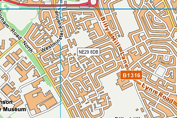 NE29 8DB map - OS VectorMap District (Ordnance Survey)