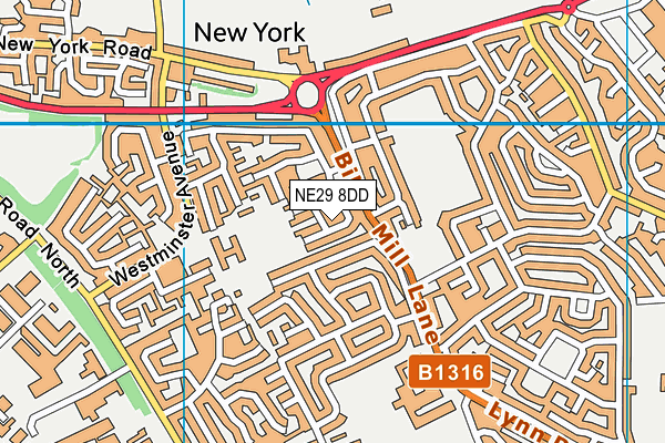 NE29 8DD map - OS VectorMap District (Ordnance Survey)