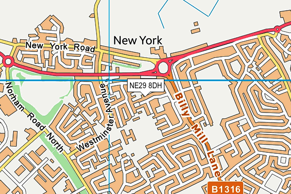 NE29 8DH map - OS VectorMap District (Ordnance Survey)