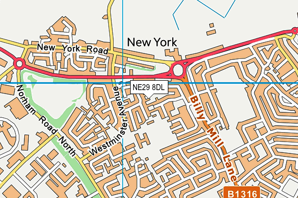 NE29 8DL map - OS VectorMap District (Ordnance Survey)