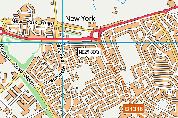NE29 8DQ map - OS VectorMap District (Ordnance Survey)