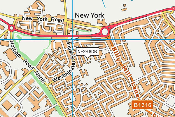 NE29 8DR map - OS VectorMap District (Ordnance Survey)