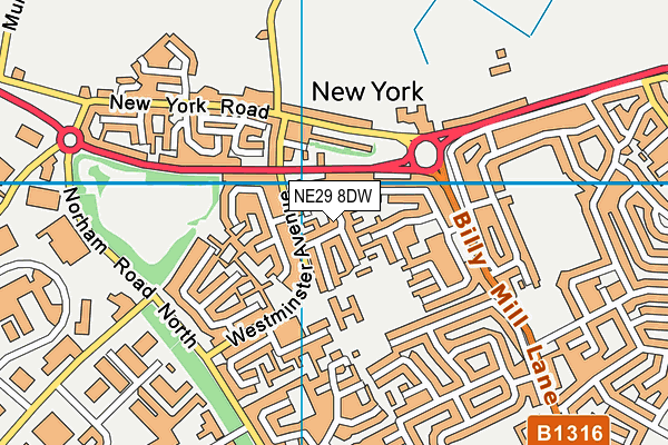 NE29 8DW map - OS VectorMap District (Ordnance Survey)
