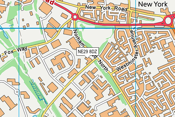 NE29 8DZ map - OS VectorMap District (Ordnance Survey)