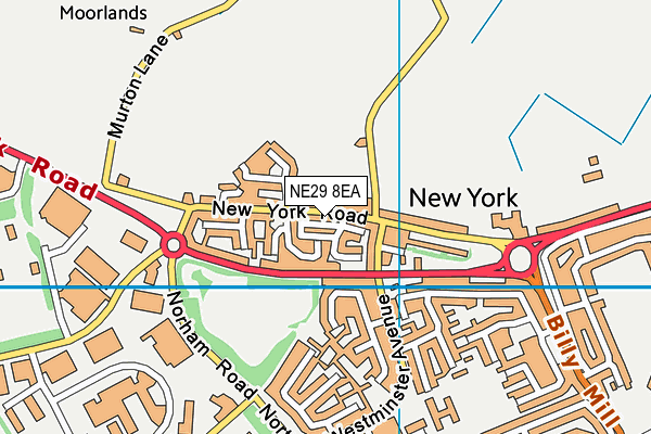 NE29 8EA map - OS VectorMap District (Ordnance Survey)