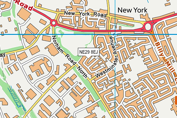 NE29 8EJ map - OS VectorMap District (Ordnance Survey)