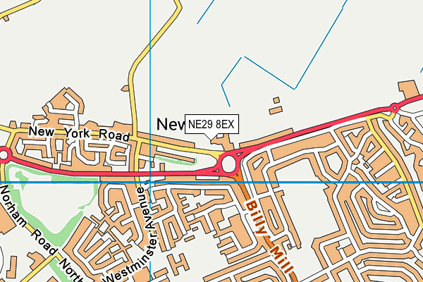NE29 8EX map - OS VectorMap District (Ordnance Survey)