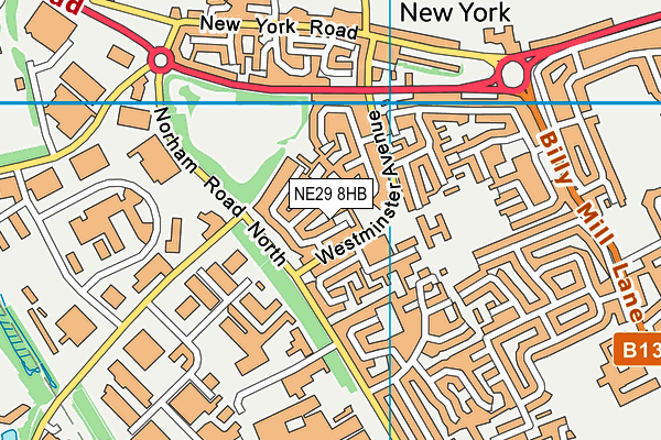 NE29 8HB map - OS VectorMap District (Ordnance Survey)