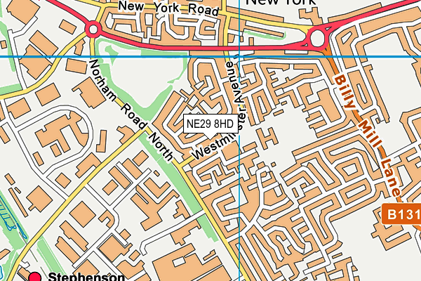 NE29 8HD map - OS VectorMap District (Ordnance Survey)