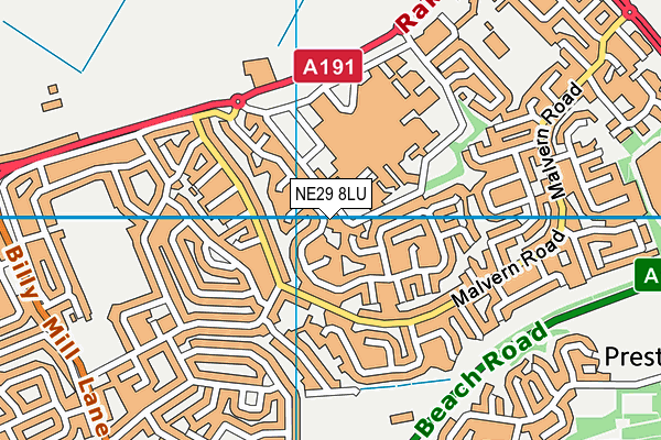 NE29 8LU map - OS VectorMap District (Ordnance Survey)