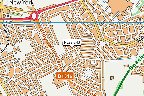 NE29 8NS map - OS VectorMap District (Ordnance Survey)