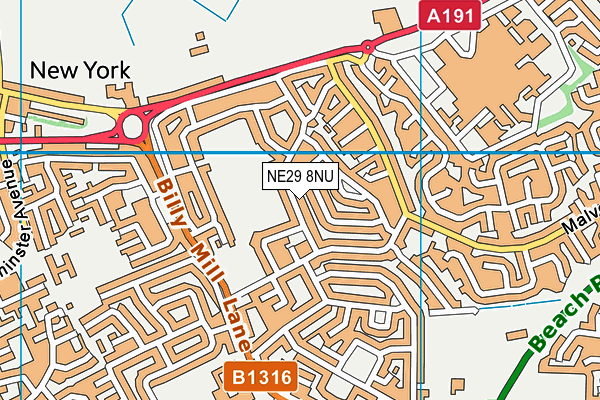 NE29 8NU map - OS VectorMap District (Ordnance Survey)