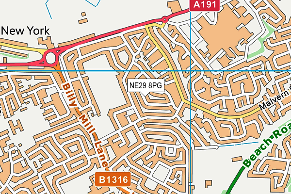 NE29 8PG map - OS VectorMap District (Ordnance Survey)
