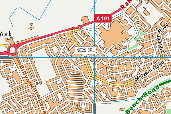 NE29 8PL map - OS VectorMap District (Ordnance Survey)