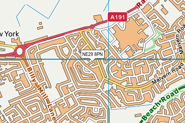 NE29 8PN map - OS VectorMap District (Ordnance Survey)