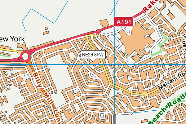 NE29 8PW map - OS VectorMap District (Ordnance Survey)