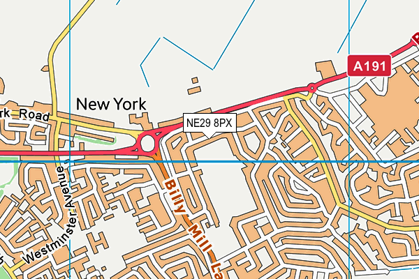 NE29 8PX map - OS VectorMap District (Ordnance Survey)