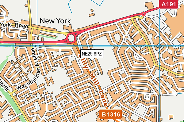 NE29 8PZ map - OS VectorMap District (Ordnance Survey)