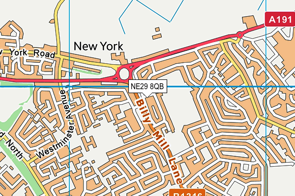 NE29 8QB map - OS VectorMap District (Ordnance Survey)