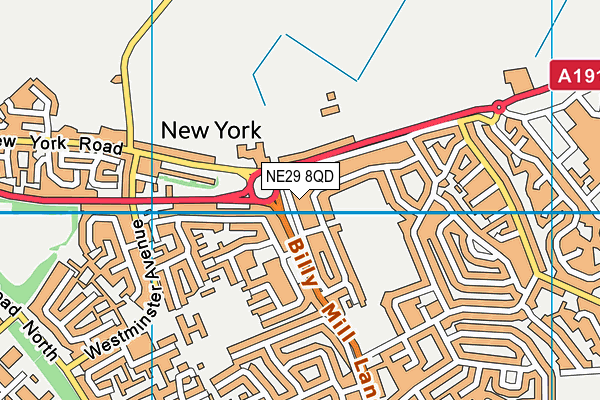 NE29 8QD map - OS VectorMap District (Ordnance Survey)