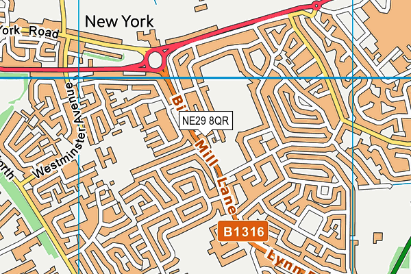 NE29 8QR map - OS VectorMap District (Ordnance Survey)