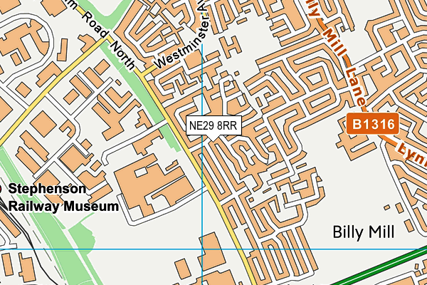 NE29 8RR map - OS VectorMap District (Ordnance Survey)