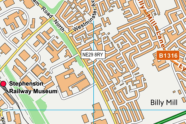 NE29 8RY map - OS VectorMap District (Ordnance Survey)