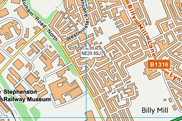 NE29 8SJ map - OS VectorMap District (Ordnance Survey)