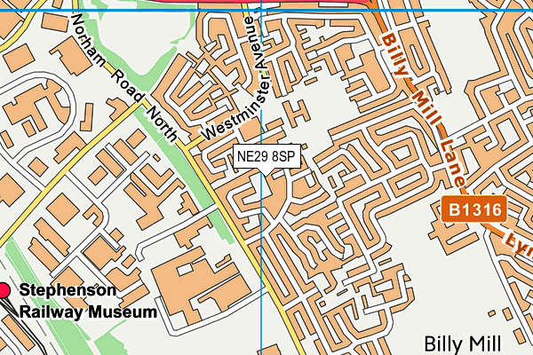 NE29 8SP map - OS VectorMap District (Ordnance Survey)